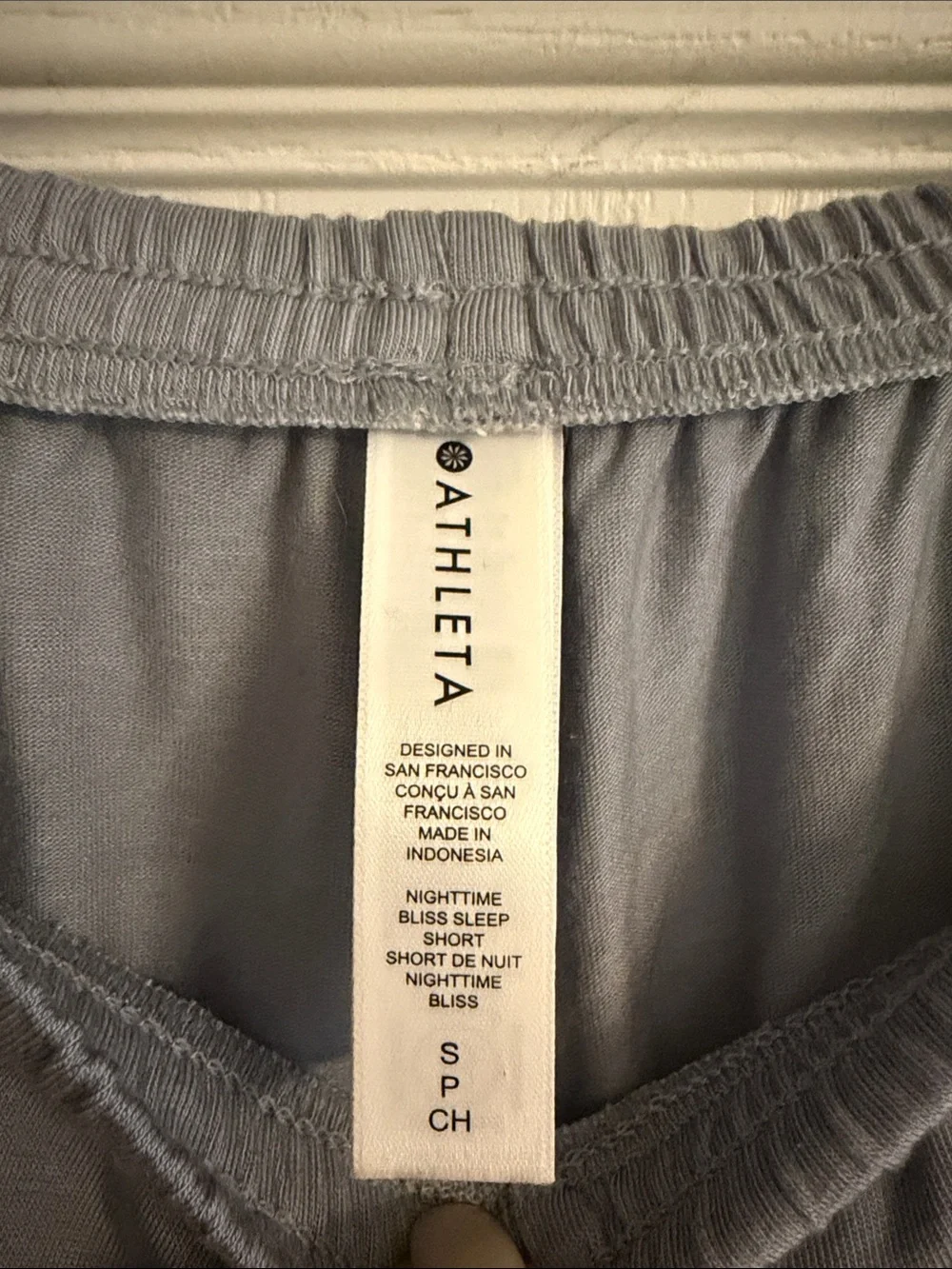 Athleta Pale Blue Relaxed Sleep Tank and Elastic-Waist Shorts